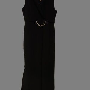 No Boundaries Black Jumpsuit with Gold Accent